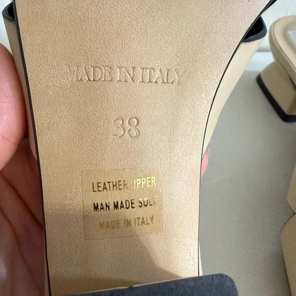 Emanuele Crasto Size 38 Leather Slides - Picture 10 of 12